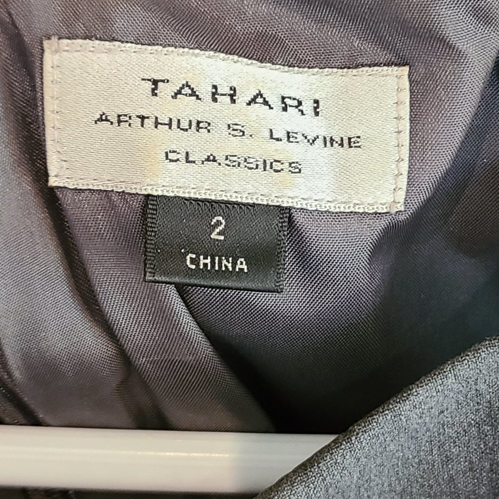 Gray Tahari Dress - Size 2. - Picture 2 of 3